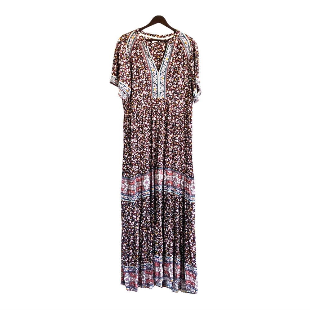 Knox Rose woman’s  floral tiered maxi dress. Size XL